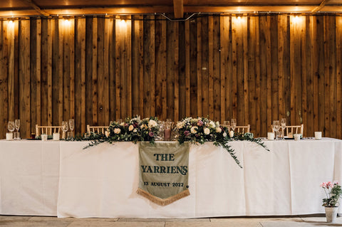 Creative tips for displaying Wedding Banners on Sweetheart Table