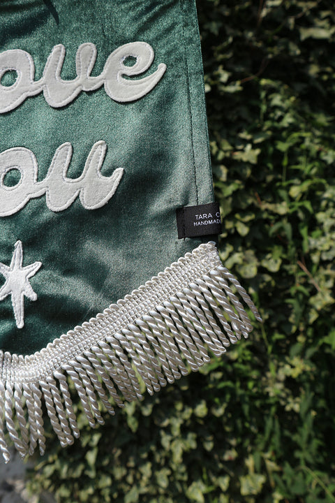 I Love You | Green Velvet Banner