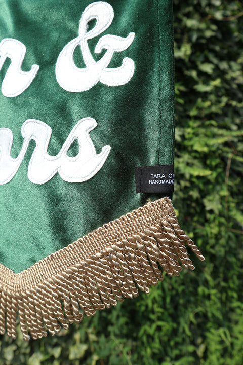 Mr & Mrs | Green Velvet Banner