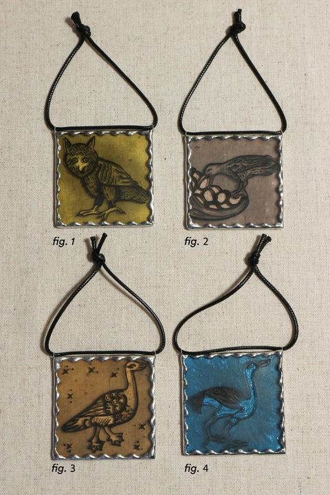 Medieval Bird Stained Glass Suncatchers