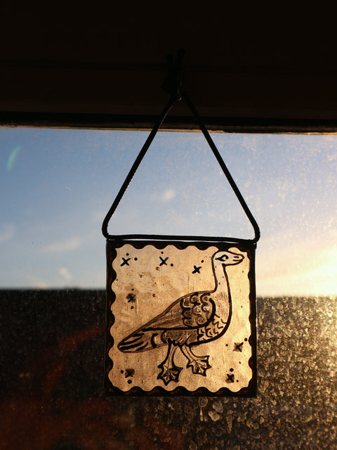 Medieval Bird Stained Glass Suncatchers