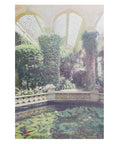  A vibrant A5 risograph print scan of Castle Ashby Orengy gardens in Northamptonshire.